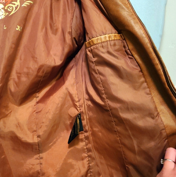 NWOT BIG CHILL ruffled vegan leather jacket - Picture 3 of 8